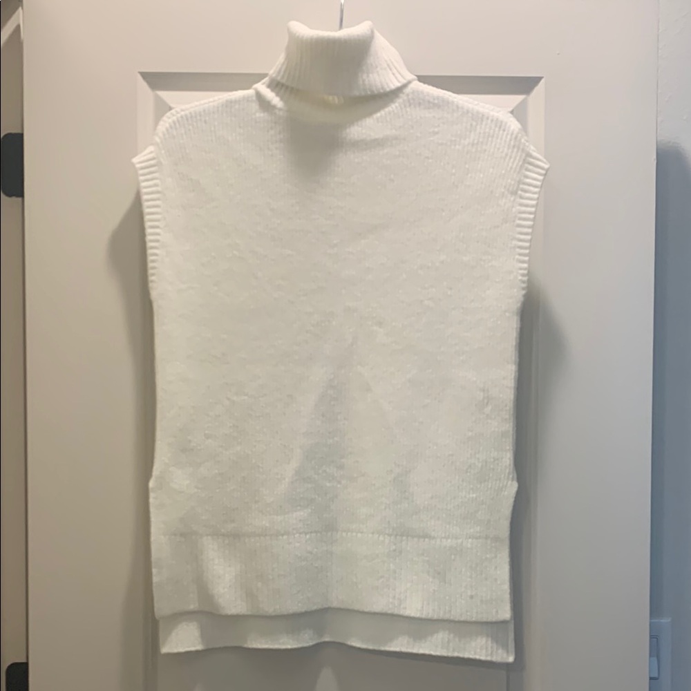 Worthington White Cowl Neck Sweater Sleeveless Knit